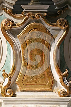 Tabernacle on the altar of St. Anthony of Padua in the Church of the Annunciation in Klanjec, Croatia