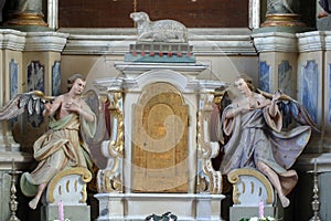 Tabernacle at the altar of St. Francis of Assisi in the Church of the Annunciation in Klanjec, Croatia