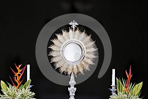 Tabernacle during ostensorial worship in catholic church