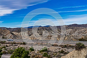 Tabernas desert, Desierto de Tabernas near Almeria, andalusia region, Spain photo