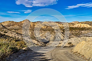 Tabernas desert, Desierto de Tabernas near Almeria, andalusia region, Spain photo