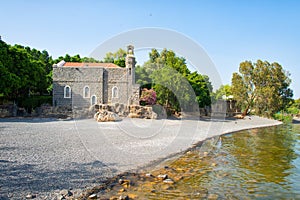 Tabgha. Sea of Galilee in Israel. The Church of the Primacy .