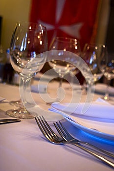 Table appointments at restaurant photo