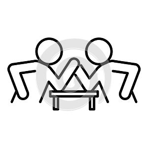 Table arm wrestling icon, outline style