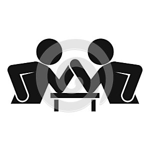 Table arm wrestling icon, simple style