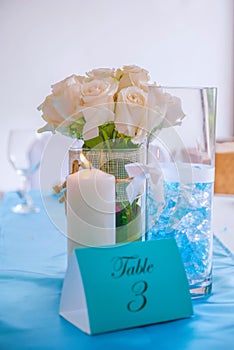 Table arrangement for a wedding, banquet, party, festivity or any formal event