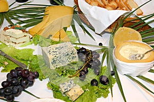 Table of assorted cheeses