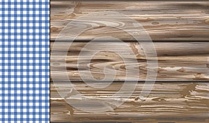 Table With Blue Checked Table Cloth