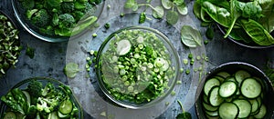 Table With Bowls of Fresh Vegetables