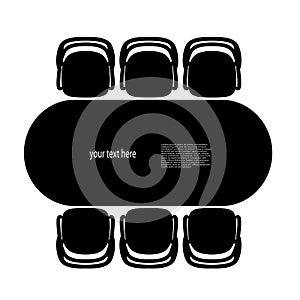 Table for business meetings top view vector illustration