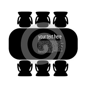 Table for business meetings top view vector illustration