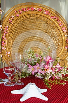 Table center piece. wedding decoration photo
