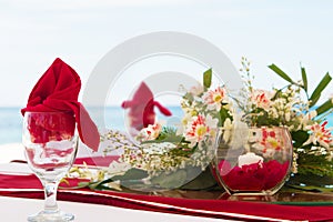 Table center piece. wedding decoration photo