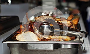 Table with chafing dish