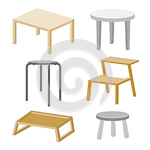 Table Chair Furniture Wood Vector Design