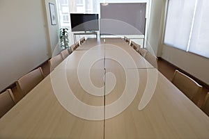table and chair in meeting conference room