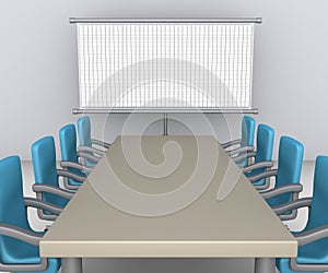 Table and chairs as meeting preparation