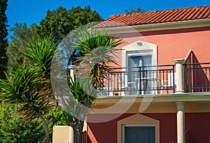 Table with chairs on a balcony