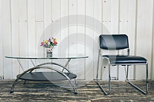 Table and chairs in container vintage style