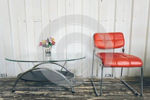 Table and chairs in container vintage style