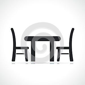 table and chairs icon isolated