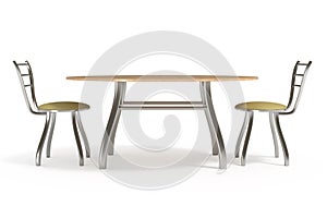 Table and chairs, isolated on white, clipping path