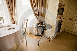 Table and chairs in living room