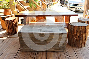 Table chairs made of large hardwoods