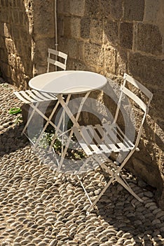 Table and Chairs Old town Rhodes.