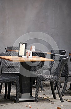 Table and chairs, outdoor bar