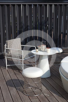 Table and chairs in patio