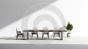 Modern Minimalist Dining Table With Precisionist Lines photo