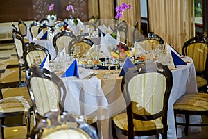 Table and chairs on restaurant