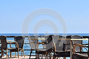 Table and chairs in a summer cafe