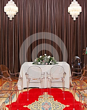 Table and chairs for wedding