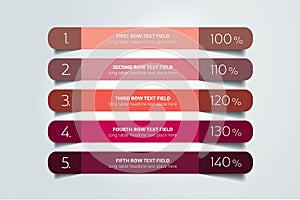 Table, chart, schedule design template with 5 row.