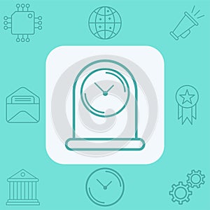 Table clock vector icon sign symbol
