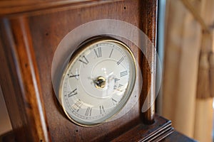 Table clock of the wooden frame