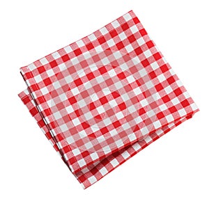 Table cloth kitchen red color isolated.