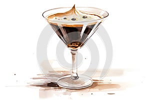 Sweet cocktail beverage martini background alcohol bar cream chocolate drink glass