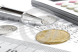 Table and coins