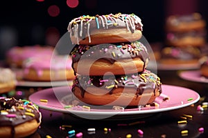 Table cookies donuts. Generate AI photo