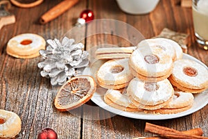 Table with cookies with marmelade