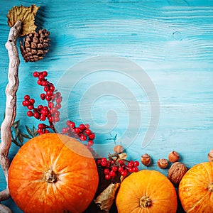 The table, decorated with vegetables and fruits. Harvest Festival,Happy Thanksgiving.