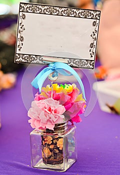 Table decoration with copy space