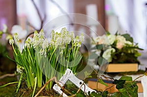 Table decoration with flowers