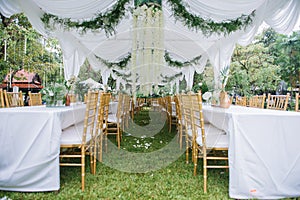 Table decorations for holidays and wedding dinner.