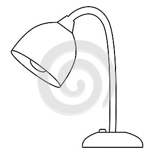 Table or desk lamp, interior design element, doodle style flat vector outline for coloring book