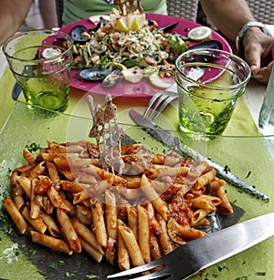 Table with dishes