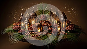 Table Display with Dates and Lanterns